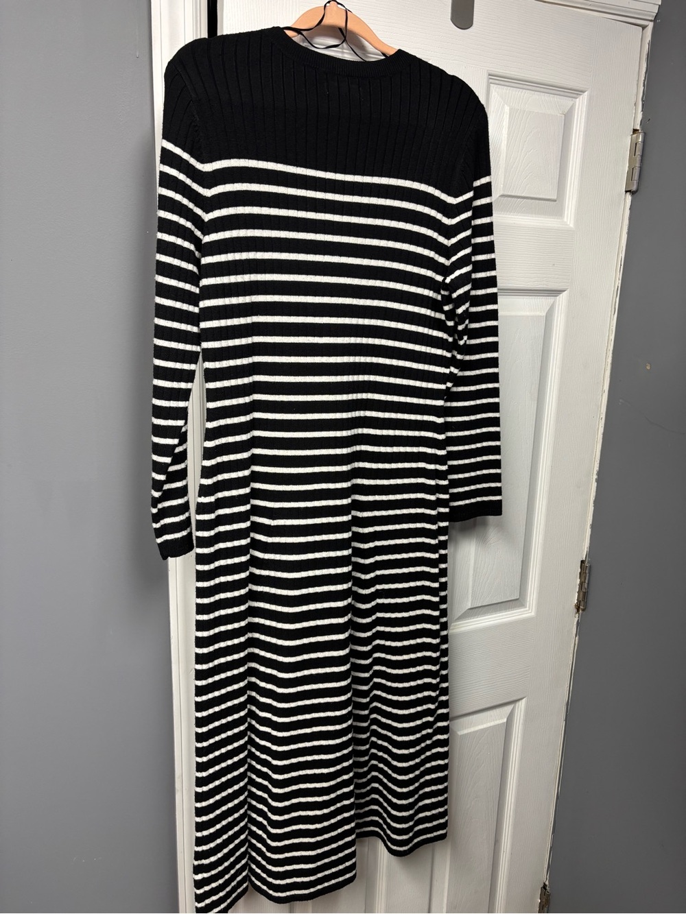 Women’s Black & White Striped Knit Dress